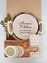 Bread Warmer Gift Box With Rectangular Wooden Board and Spoon - Mom Round