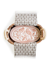 Bread Warmer & Basket Gift Set With Tea Towel - Lovebird Oval