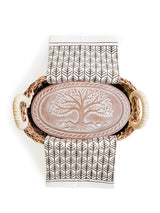 Bread Warmer & Basket Gift Set With Tea Towel - Tree of Life Oval