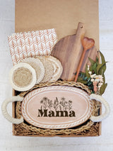 Bread Warmer Gift Box With Round Wooden Board and Spoon - Mom Oval