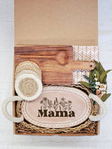 Bread Warmer Gift Box With Rectangular Wooden Board and Spoon - Mom Oval