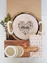 Bread Warmer Gift Box With Rectangular Wooden Board and Spoon - Mom Round