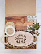 Bread Warmer Gift Box With Rectangular Wooden Board and Spoon - Mom Oval