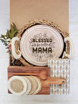 Bread Warmer Gift Box With Rectangular Wooden Board and Spoon - Mom Round