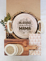 Bread Warmer Gift Box With Rectangular Wooden Board and Spoon - Mom Round