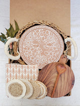 Bread Warmer Gift Box With Round Wooden Board and Spoon - Round