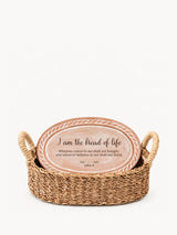 Personalized Bread Warmer & Basket - Bible Oval