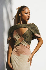 BETTY Stripe Criss Cross Dress