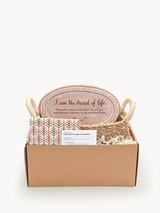 Personalized Bread Warmer & Basket Gift Set With Tea Towel - Bible Oval