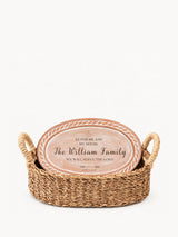 Personalized Bread Warmer & Basket - Bible Oval