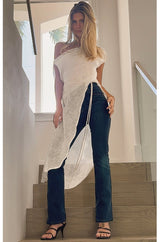 Elizabeth Hi-Low Cold Shoulder Blouse