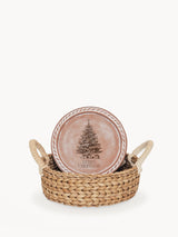 Bread Warmer & Basket - Christmas Tree Round
