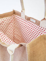 Jute Canvas Market Bag With Pompom