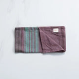 Brown Napkins With Teal Stripes – Set of 4