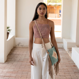 Flor De Cielo Fringe Crossbody