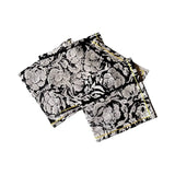 Black Floral Cocktail Napkins – Set of 4