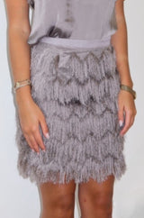 LEVI Lavender Haze Fringe Skirt