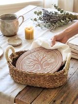 Bread Warmer & Basket - Tree of Life Oval