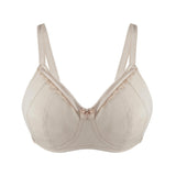 Ivory-Supportive Non-Wired Silk & Organic Cotton Full Cup Bra With Removable Paddings