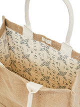 Jute Canvas Shopping Bag With Pompom