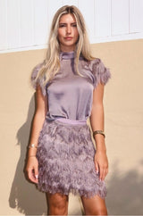 LEVI Lavender Haze Fringe Skirt