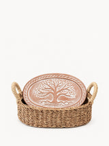 Bread Warmer & Basket - Tree of Life Oval