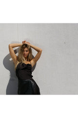 ENCOUNTER Double Layer Vegan Leather Skirt