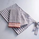 Red & Gray Kitchen Tea Towels – Cotton Set of 2