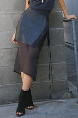 ENCOUNTER Double Layer Vegan Leather Skirt
