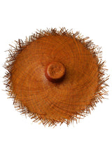 AMORA Oversized Woven Straw Hat in Chestnut Brown