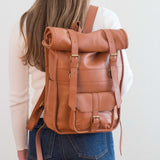 Adventurer Leather Rolltop Backpack