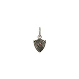 Shield Necklace With Garnet (Small)  - Sterling Silver