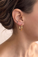 Crescent Hoops Gold Medium