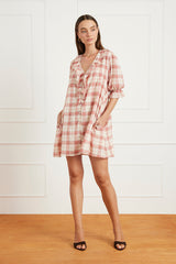 Chloe Mini Dress in Clay Plaid