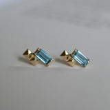 Debbie Counterbalance Baguette Topaz Earring - 14k Yellow Gold