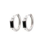 Debbie Baguette Huggie Hoop Earring - Sterling Silver
