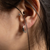 Debbie Baguette Huggie Hoop Earring - Sterling Silver