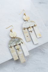Hoang Hau Buffalo Horn Chandelier Statement Earrings