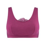 Fuchsia - Silk Back Support Full Coverage Wireless Organic Cotton Bra