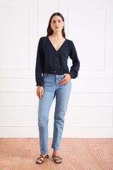 Greta Cardigan in Midnight Navy