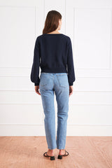 Greta Cardigan in Midnight Navy