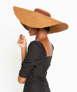 Lola Wide Brim Jute Straw Hat, in Havana Brown