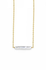 Maris Pearl Bar Necklace in Gold