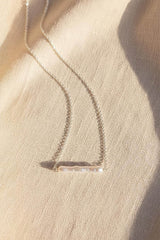 Maris Pearl Bar Necklace in Silver
