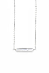 Maris Pearl Bar Necklace in Silver