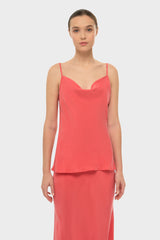 Coral AquaFlora Cowl Cami Top