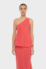 Coral AquaFlora Iris One Shoulder Top