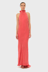 Coral AquaFlora Halter Neck Slip Dress