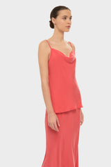 Coral AquaFlora Cowl Cami Top