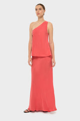 Coral AquaFlora Iris One Shoulder Top